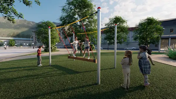 BALANÇOIRE CHENILLE MINI - acier HUCK OCCITANIA